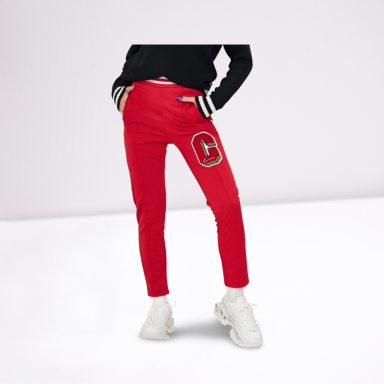 Red Polyester Jeans & Pant