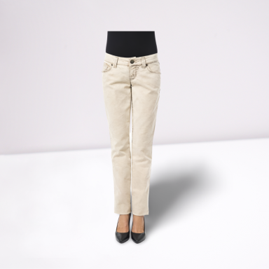 Beige Cotton Jeans & Pant