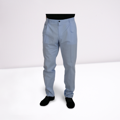 Blue Cotton Stretch Trousers Chinos Pants