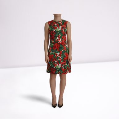 Multicolor Geranium Cotton Knee Length Dress