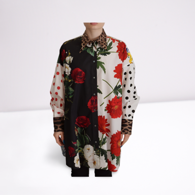 Multicolor Floral Collared Shirt Top