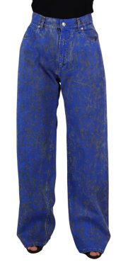 Blue Tie Dye High Waist Cotton Denim Jeans