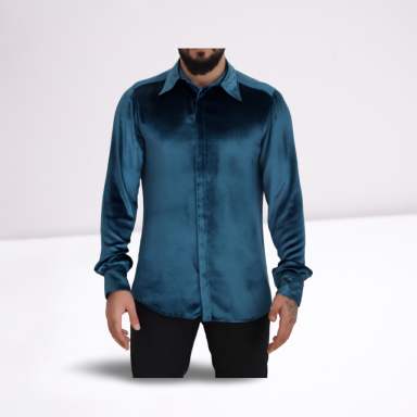 Blue Viscose Slim Fit Casual MARTINI Shirt