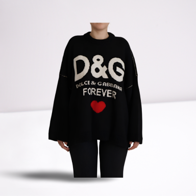 Black DG Forever Pullover Cashmere Sweater