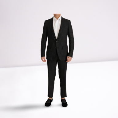 Black Brocade Formal 2 Piece MARTINI Suit