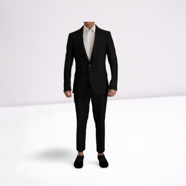 Black Polyester Formal 2 Piece MARTINI Suit