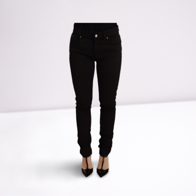 Black Skinny Denim Logo Cotton Stretch Jeans