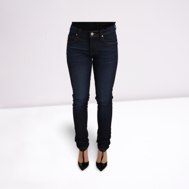 Dark Blue Cotton Low Waist Skinny Denim Jeans