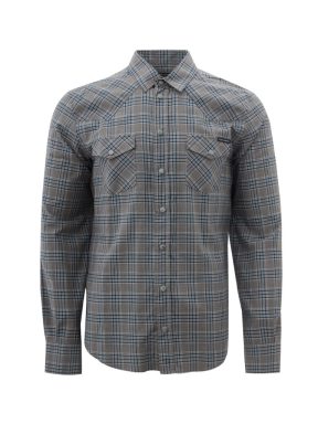 Cotton Check Slim Fit Shirt with Pearl Buttons
