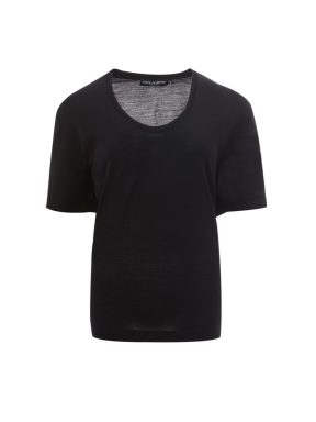 Black Wool Regular Fit T-shirt