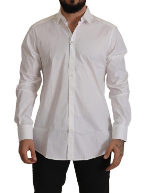 White Cotton Blend Formal MARTINI Shirt