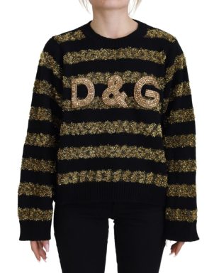 Black Gold D&G Crystal Cashmere Sweater