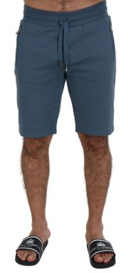 Blue Cotton Bermuda Casual Mens Shorts