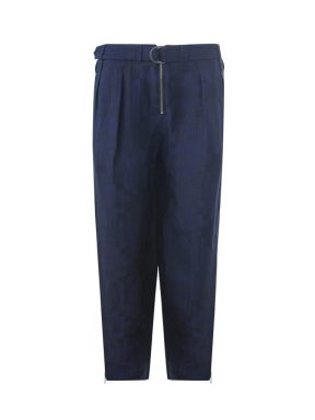 Relaxed Fit Linen Trousers with Belt