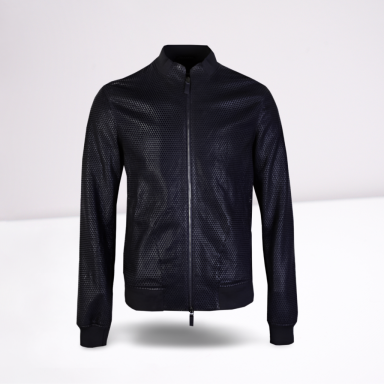 Black Eco Leather Bomber Jacket