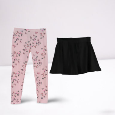 Girls Leggings and Skirt Set