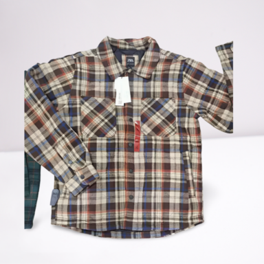 Mens Pudded Lined Plaid Shirt