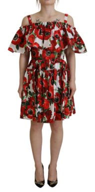 Multicolor Cotton Anemone A-line Mini Dress
