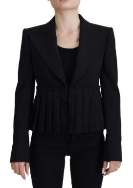 Black Single Breasted Fit Blazer Wool Jacket