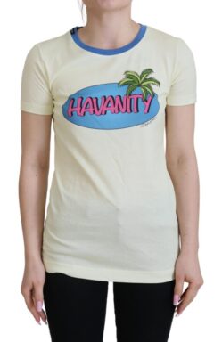 Yellow Havanity Round Neck Tee Cotton T-shirt