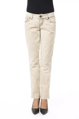 Beige Cotton Jeans & Pant