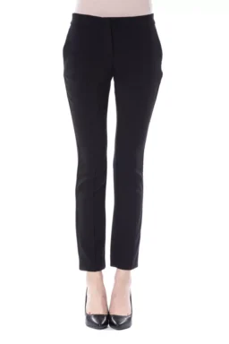 Black Polyester Jeans & Pant