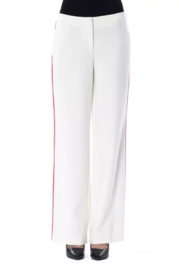 White Polyester Jeans & Pant