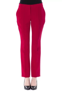 Fuchsia Polyester Jeans & Pant