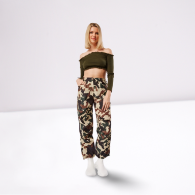 Camouflage Print Combat Trousers