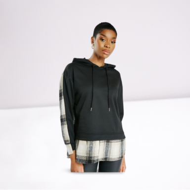 Checkered Contrast Hoodie