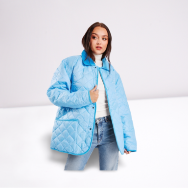 Cord trim Diamond Quilted Jacket