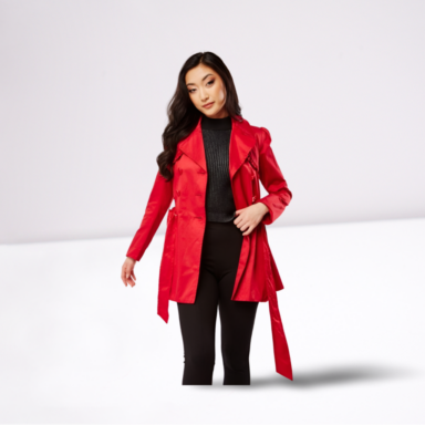 Double Breasted Lapel Front Trench Coat