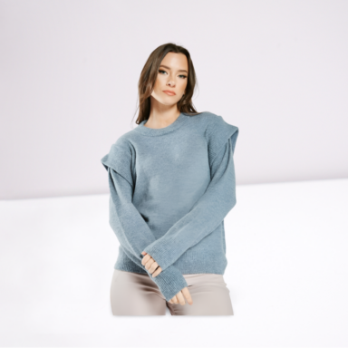 Flap Overlay Knitted Jumper