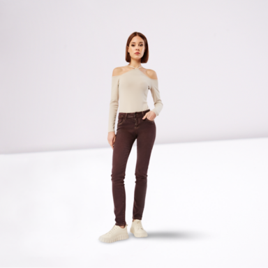 Mid Rise Stitched Skinny Jeans