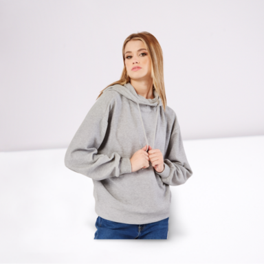 Ribbed Jersey Plain Hoodie