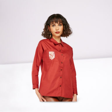 Embroidered Logo Button Up Shirt