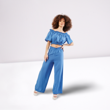 Off Shoulder Top And Trousers Set