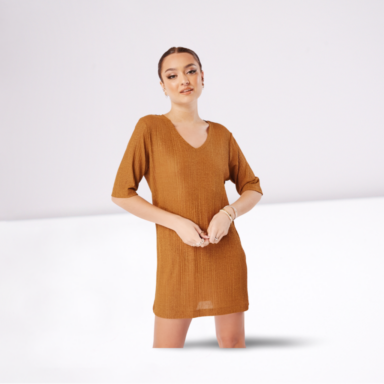 Short Sleeve Lurex Dress