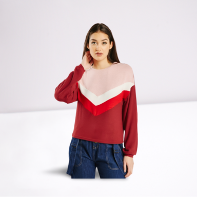 Soft Knit Contrasted Top