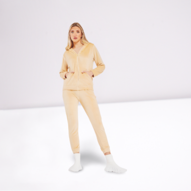 Velour Hooded Jacket And Trousers Set