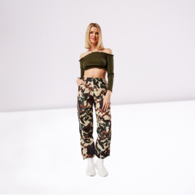 Camouflage Print Combat Trousers