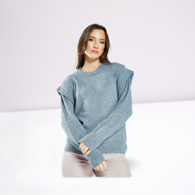 Flap Overlay Knitted Jumper