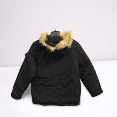 Mens Fur Trim Hoodie Jacket