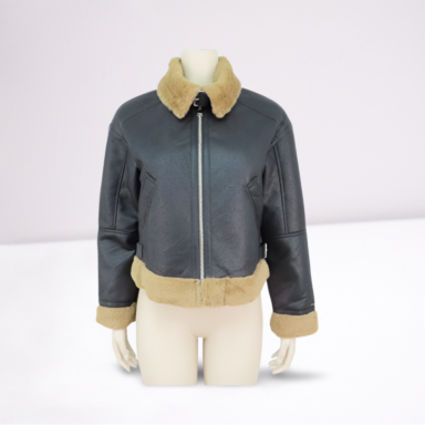 Ladies PU-Faux Fur Jacket