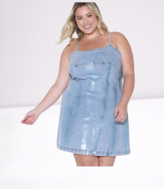 Ladies Foil Denim Dress
